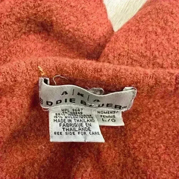 AKA Eddie Bauer Vintage Rust Orange Wool Sweater Women - Size Large - Picture 3 of 4